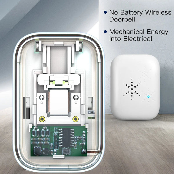 38-Chime 120db Wireless Doorbell with Self-Generating Power Waterproof Remote EU USPlug Kinetic Energy Door Bell for Home Use