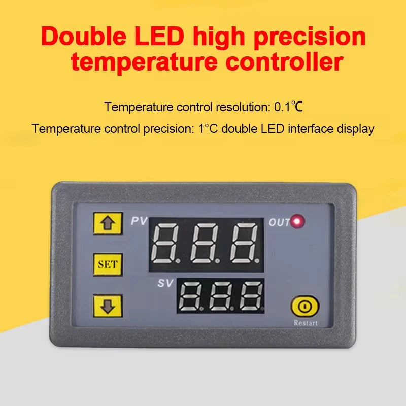 W3230 Mini digitális hőmérséklet-szabályozó 12V 24V 220V termosztát szabályozó fűtés-hűtés szabályozó hőszabályozó érzékelővel