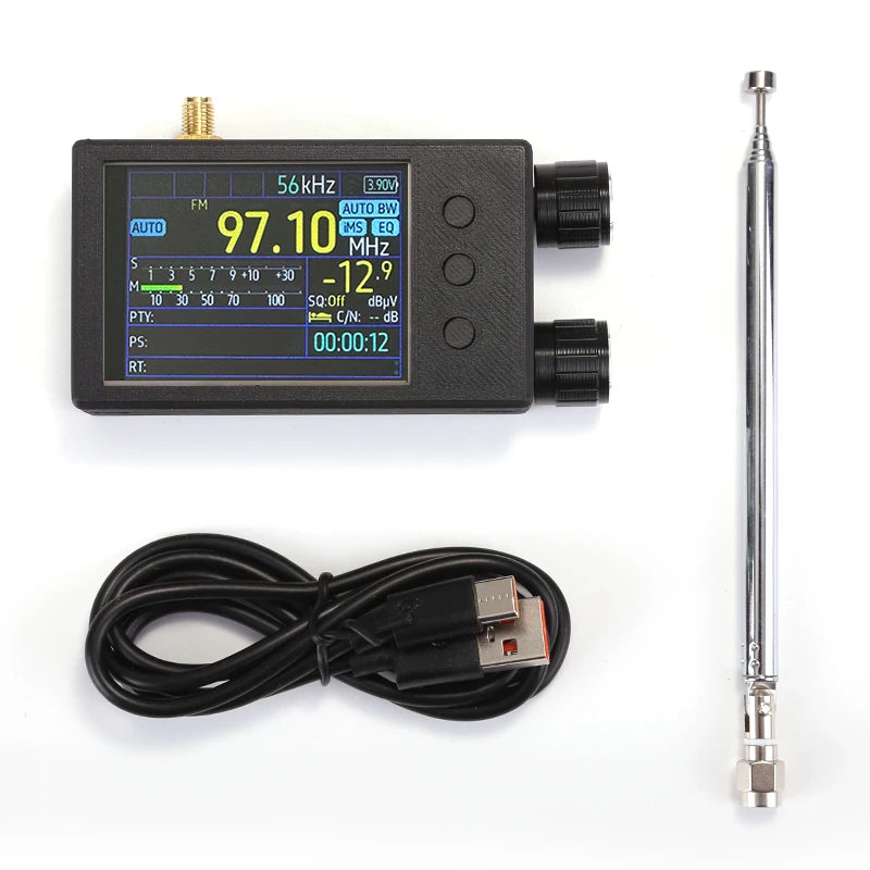Mini Black Portable TEF6686 Full Band  FM/LW/MW/SW Radio Receiver  2.4