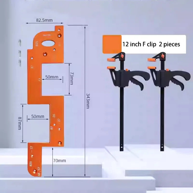 Embedded Handle Slotting Template Arc Slotting Tool Work Bar F Clamp Clip Set Suitable Wardrobe kitchen Door No Handle slotting