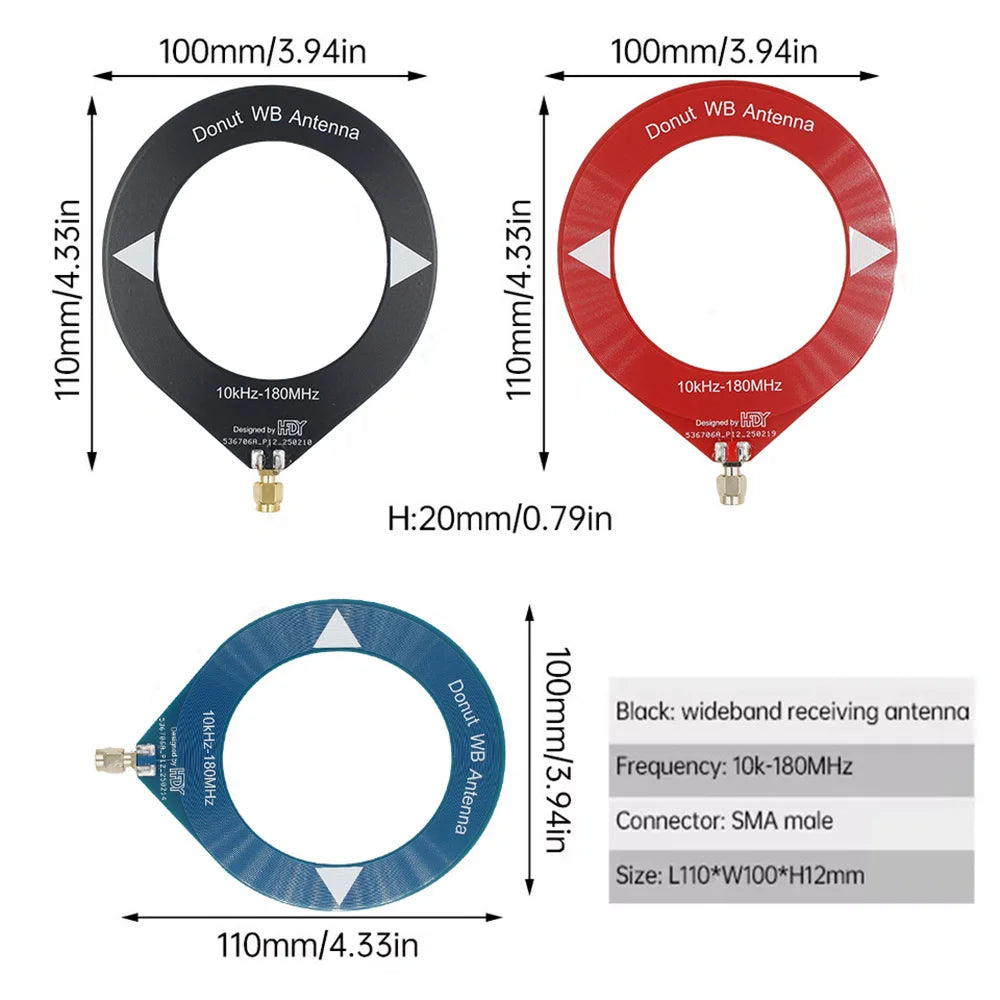 Wideband SDR Antenna 10kHz-180MHz Donut Loop Antenna SMA Male Connector for Shortwave Medium detail image 3