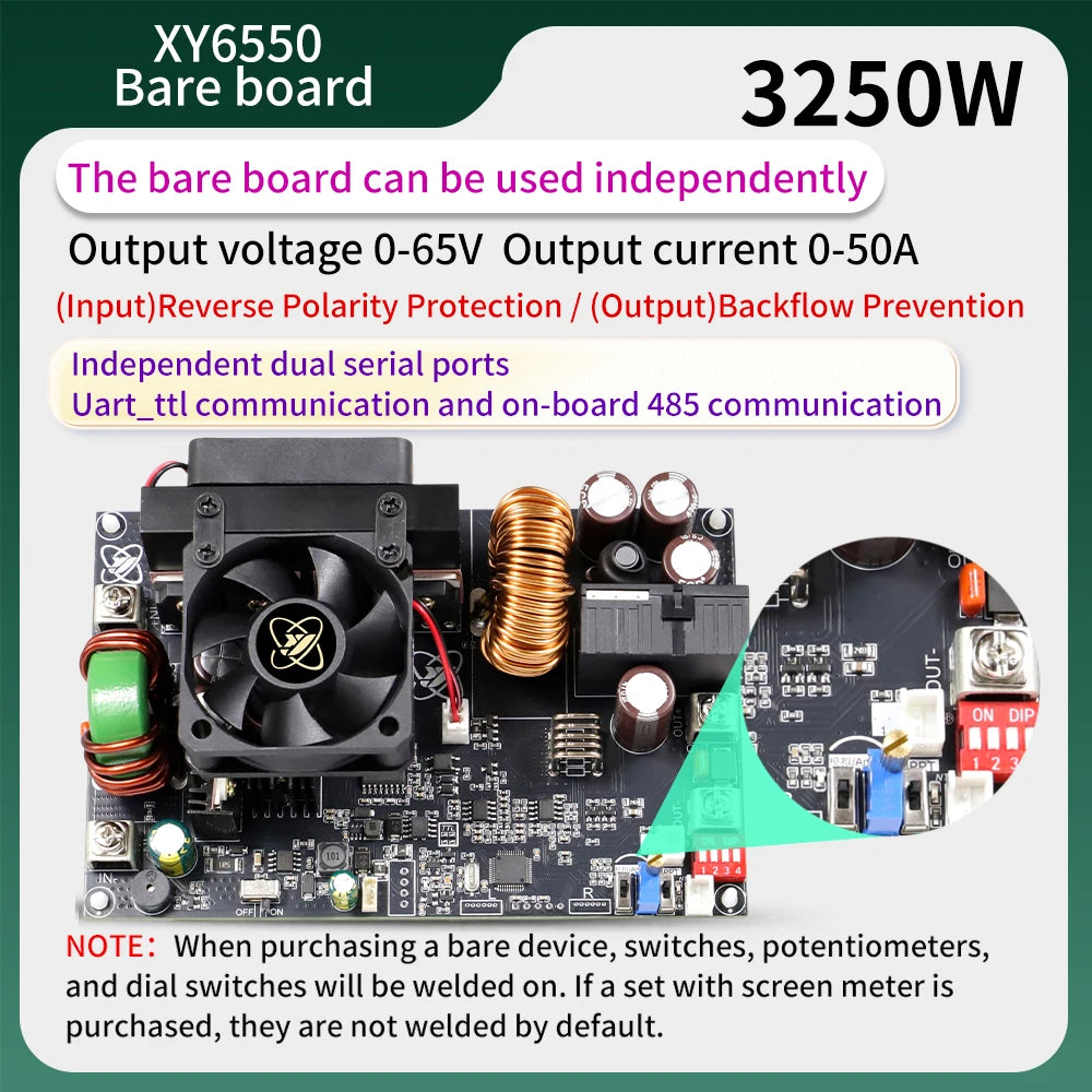 XY6550S 3250W 50A CNC Buck Power Supply Direct Current Stabilized Voltage Constant Voltage and Current Step-down Module MPPT