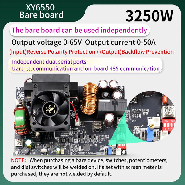XY6550S 3250W 50A CNC Buck Power Supply Direct Current Stabilized Voltage Constant Voltage and Current Step-down Module MPPT