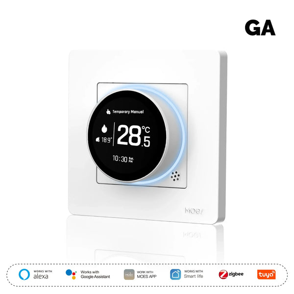 MOES Tuya ZigBee Smart Knob Thermostat Star Ring Series Temperature Controller Water Boiler Electric Heating With Alexa Google