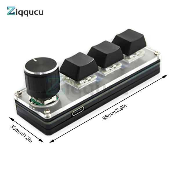 USB Mini 3-Key Keypad Mechanical Gaming Keyboard Programming Macro with Software One-Handed for Class & Office