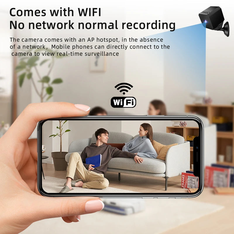 Mini 4K WiFi Camera Remote Monitor Motion Detection Night Vision Long Battery Security Alert Indoor Outdoor Home Security Camera