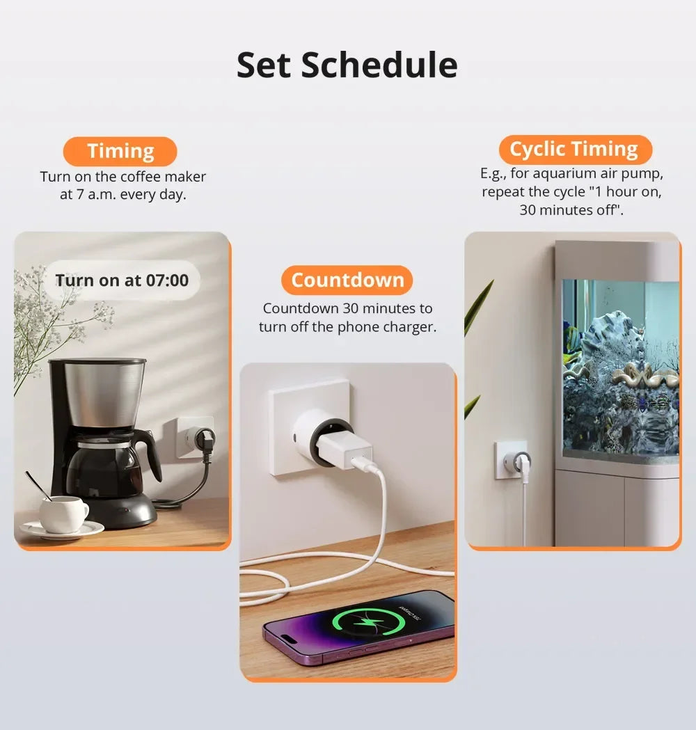SONOFF S60 EU SONOFF Wifi Socket Wifi Smart Socket Overload Protection Timer Smart Scene Remote Control Via EWeLink Home IFTTT