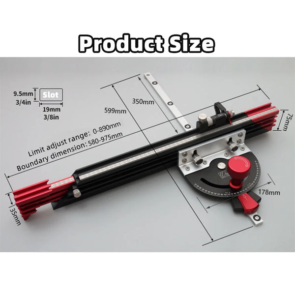 Adjustable Miter Gauge Table Saw Extend Fence Aluminum Angle Miter Gauge for Woodworking bench Table saw Circular Saw Trim Router