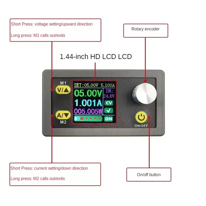 WZ3605E DC DC Buck Boost Converter CC CV 36V 5A Power Module Adjustable Regulated laboratory power supply Voltmeter ammeter