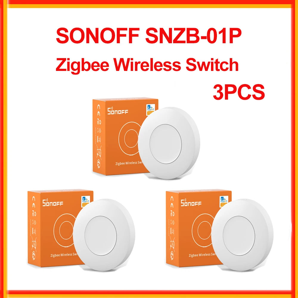 SONOFF SNZB-01P Zigbee Wireless Switch Custom Button Action Trigger Alexa Routines Emergency Button Smart Home Automation Module