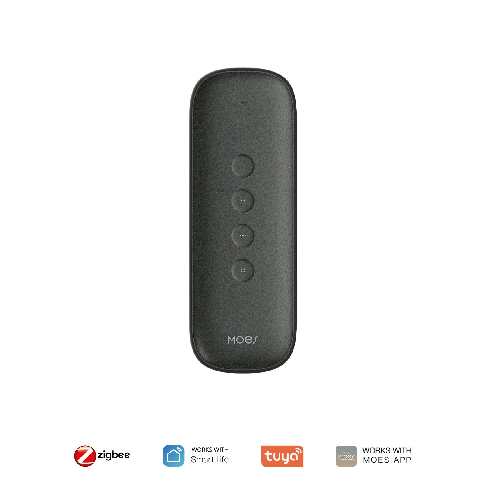 MOES Tuya ZigBee Smart Scene Switch 4-Button Portable Wireless Lightweight Design 12 Scenario Remote Control Battery Powered