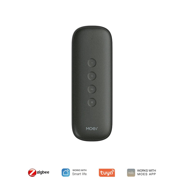 MOES Tuya ZigBee Smart Scene Switch 4-Button Portable Wireless Lightweight Design 12 Scenario Remote Control Battery Powered