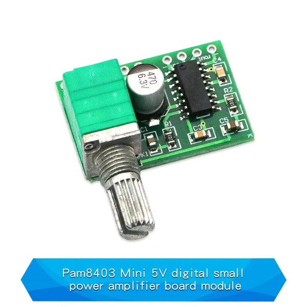 Mini PAM8403 DC 5V Digital Small Power Amplifier Board Modulediy 2.5～5V USB Power Supply 2 * 3W Volume Control with Potentialmet