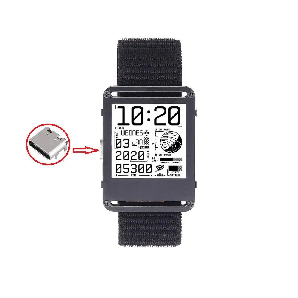 ESP32 Open Source V2.0 Gift E-ink Display Smart Watch Display Screen 200x200 Ultra-low Power Electronic Smart Watch 2025