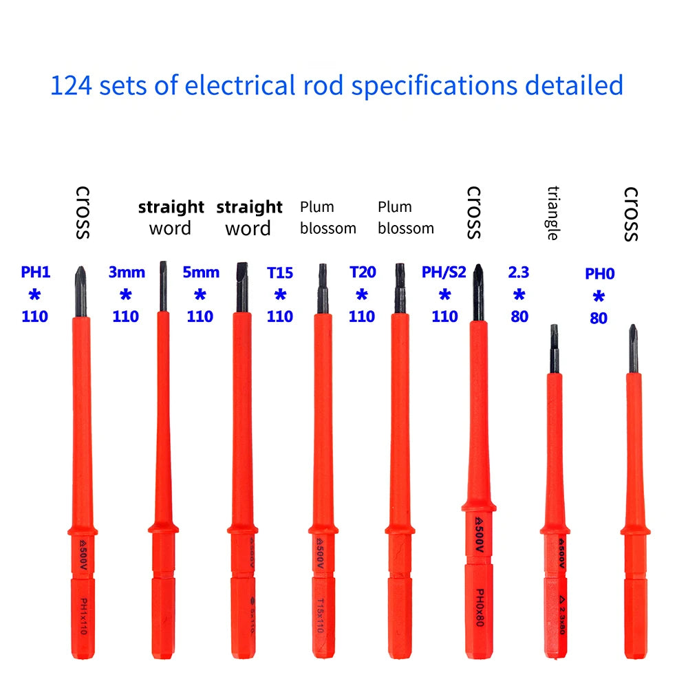 124-in-one insulated screwdrivers ETF or home computer Mobile phone disassembly repair electrician anti-electric special-shaped screw