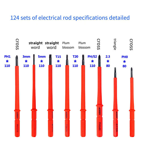 124-in-one insulated screwdrivers ETF or home computer Mobile phone disassembly repair electrician anti-electric special-shaped screw