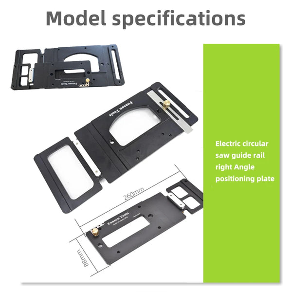 Circular Saw Track Saw Square Guide Rail Clamp 90 Angle Stop Right Angle Position Plate for Festool & Makita Rail Accessory Tool