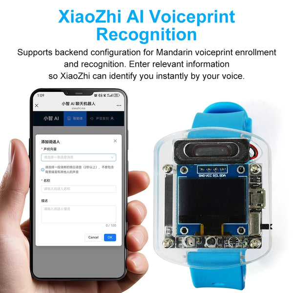 Xiaozhi AI Electronic Voice Watch Kit Artificial Intelligence Conversation ESP32 S3 N16R8 Development Board OLED Screen AI Robot