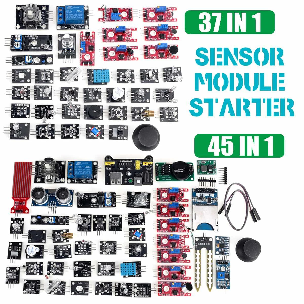 45 IN 1/37 IN 1 Sensor Module Starter Kits Set For Raspberry Pi Education Bag Package