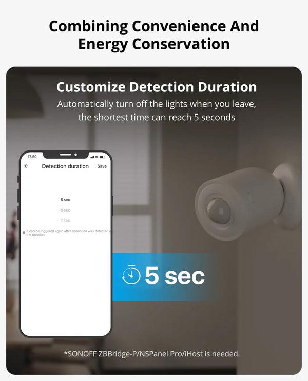 SONOFF SNZB-03P Zigbee Motion Sensor Home Security Local Smart Scene Linkage Via EWeLink APP Alexa Google Zigbee Hub Required