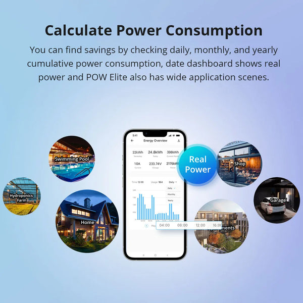 SONOFF POW Elite 16A/20A Smart Power Meter Switch LCD Screen ESP32 Chip 14s Fast Pairing Remote Control By eWeLink Google Home