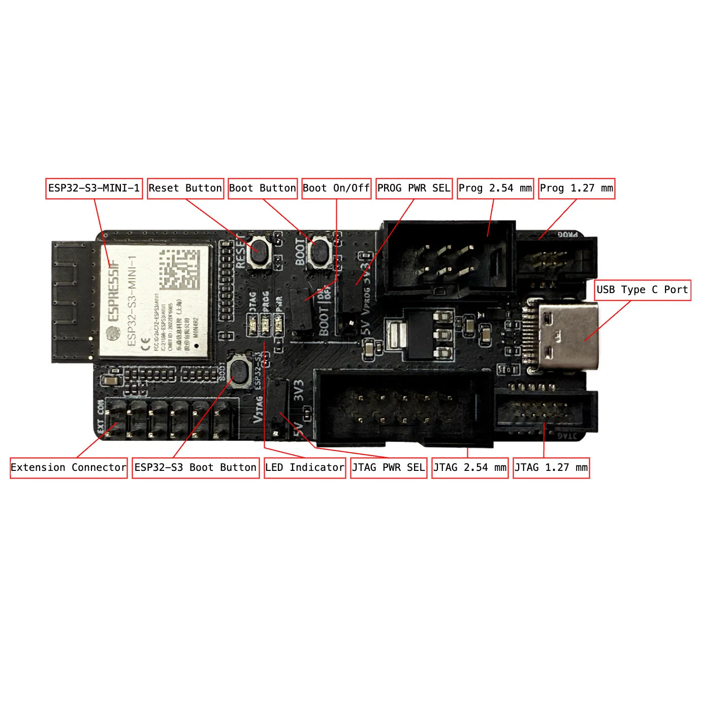 Espressif ESP-Prog-2 Debugger Serial Communication, JTAG In-Circuit Debugging, Firmware Auto Downloader