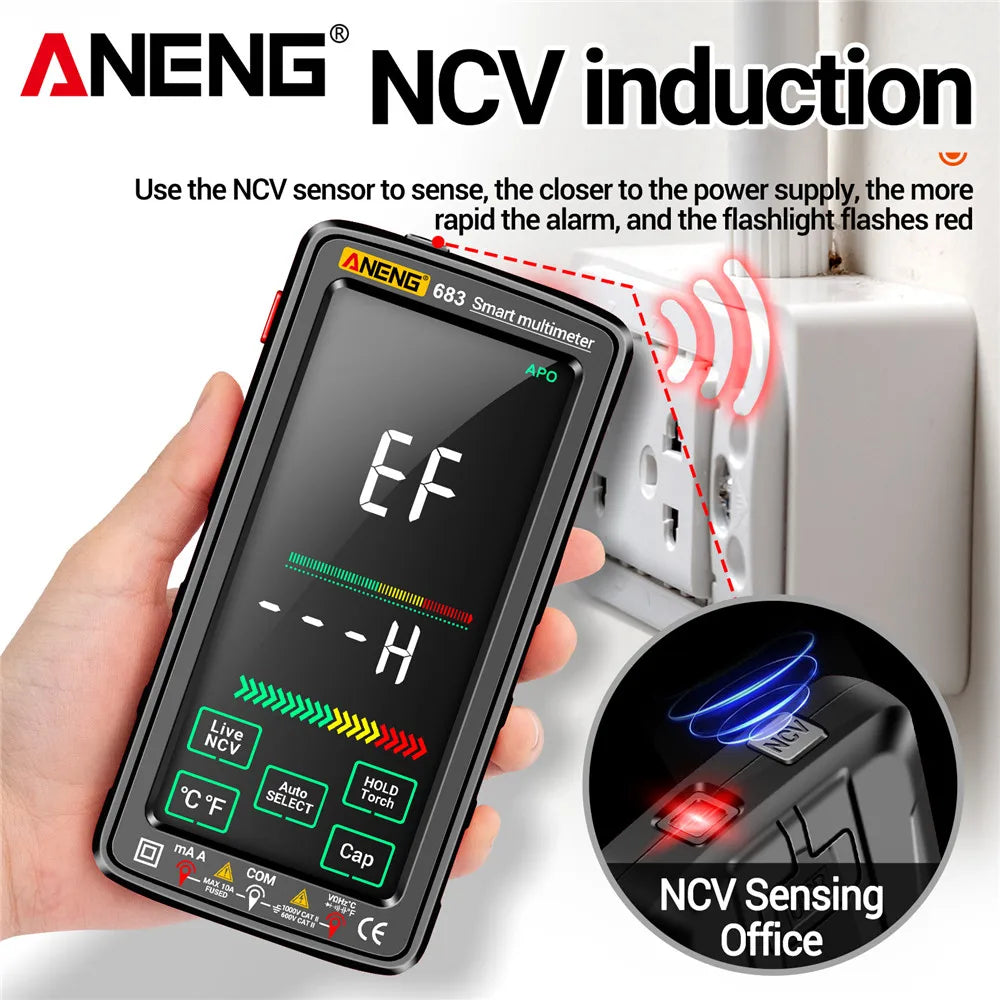ANENG 683 Smart Multimeter Rechargeable High-end Touch 6000 Counts Multimetro Test Multitester AC/DC Voltage Tester Current Tool