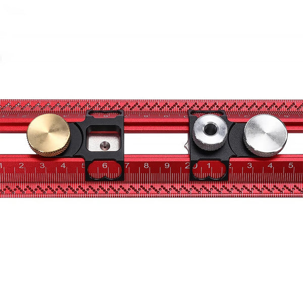 Scriber Marking T Square Ruler HONGDUI MT-2465 Woodworking Aluminum Alloy Hole Positioning Marking Gauge Hooked On Wood Ruler