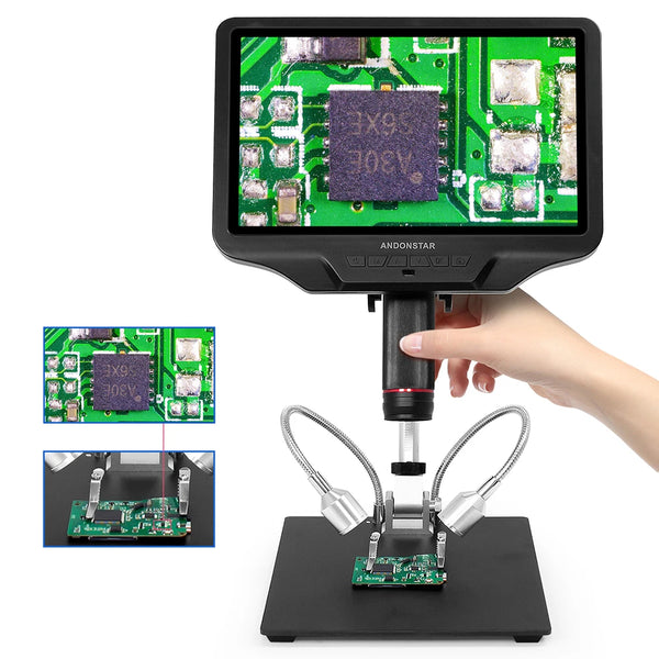 Andonstar AD409 HDMI Digital Microscope 10.1‘’ LCD Screen Soldering Microscope 300X USB Electronic Microscope for PCB Soldering
