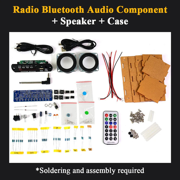 Kit altoparlante Bluetooth fai da te con radio FM 87,5-108 MHz Progetto di saldatura fai da te Kit di elettronica per esercitazioni di saldatura Assemblaggio con chiavetta USB e supporto TF