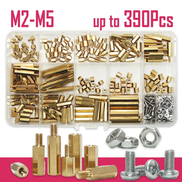 M2 M2.5 M3 M4 M5 Motherboard Standoffs Screws Nuts Kit for DIY Electronic PCB Circuit Hex Pillar Mount Male Female Brass Spacer
