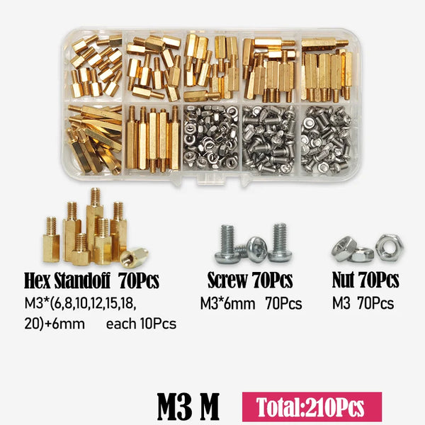 M2 M2.5 M3 M4 M5 Motherboard Standoffs Screws Nuts Kit for DIY Electronic PCB Circuit Hex Pillar Mount Male Female Brass Spacer