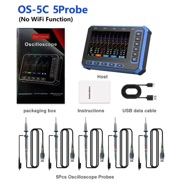 TOOLTOP OS-5C Five-channel Oscilloscope 1MHZ bandwidth 3M sampling rate Digital oscilloscope