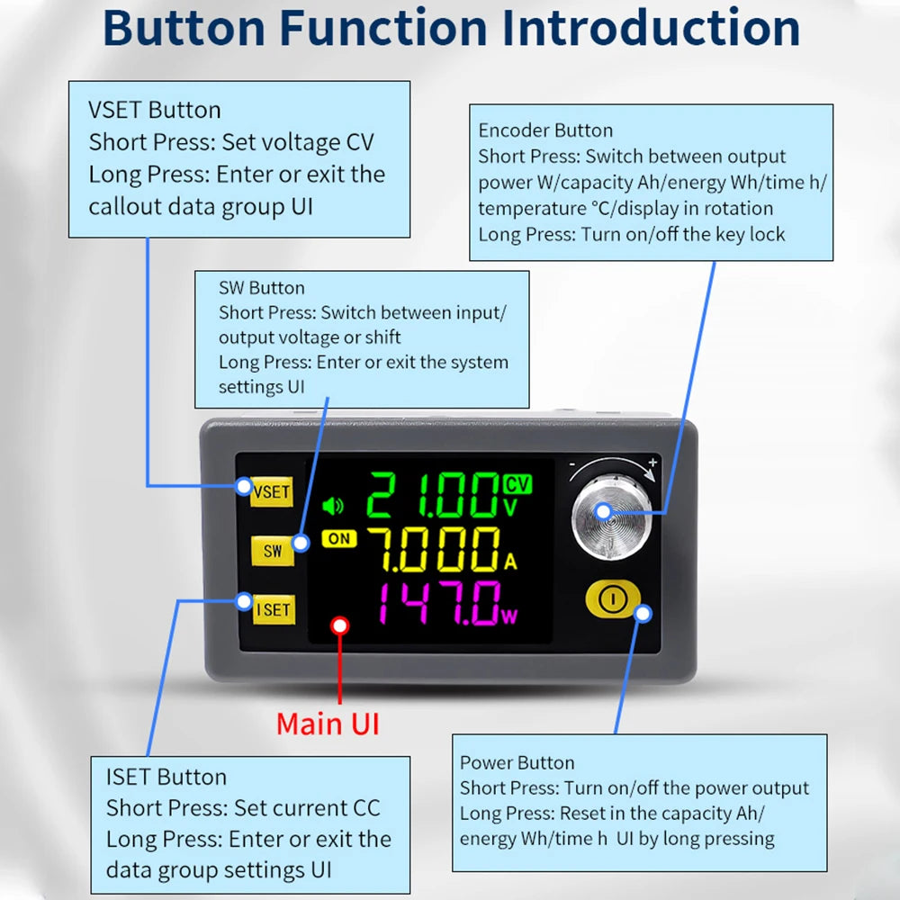 120W/150W Buck Boost Converter Adjustable Regulated Power Supply Input Constant Voltage Constant Current Solar Charging Module