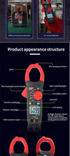 UNI-T UT205A+ UT206A+ Digital Clamp Meter 1000V AC DC Current Pliers Clamps Voltage Tester Ammeter Resistance Temperature Test