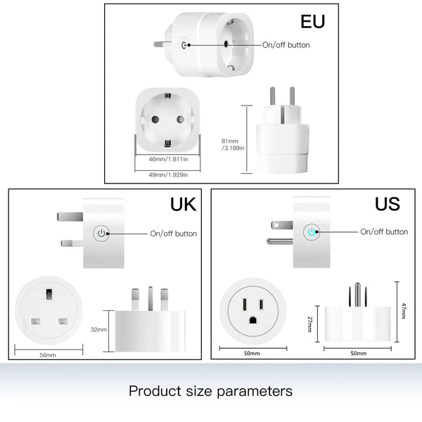 MOES Smart Plug WiFi, Brightness & Timer Control, Works with Tuya App, Alexa Google Voice Control, EU/UK/US Plug