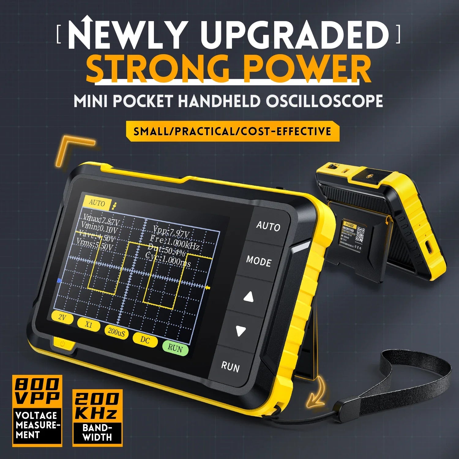 FNIRSI DSO 152 Handheld Digital Oscilloscope Portable Tool   2.5MSa/s 200KHz Analog Bandwidth 800 VPP  PWM Output Digital