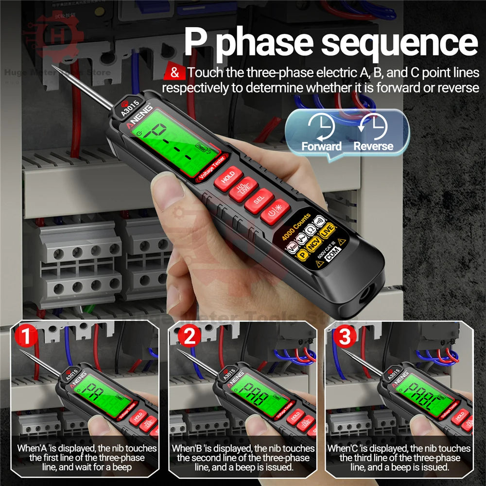 ANENG Digital Car Voltage Tester Pen AC/DC Voltage 600V Smart Non-Contact Auto Ohm Diode Tester Digital Multimeter For Tool