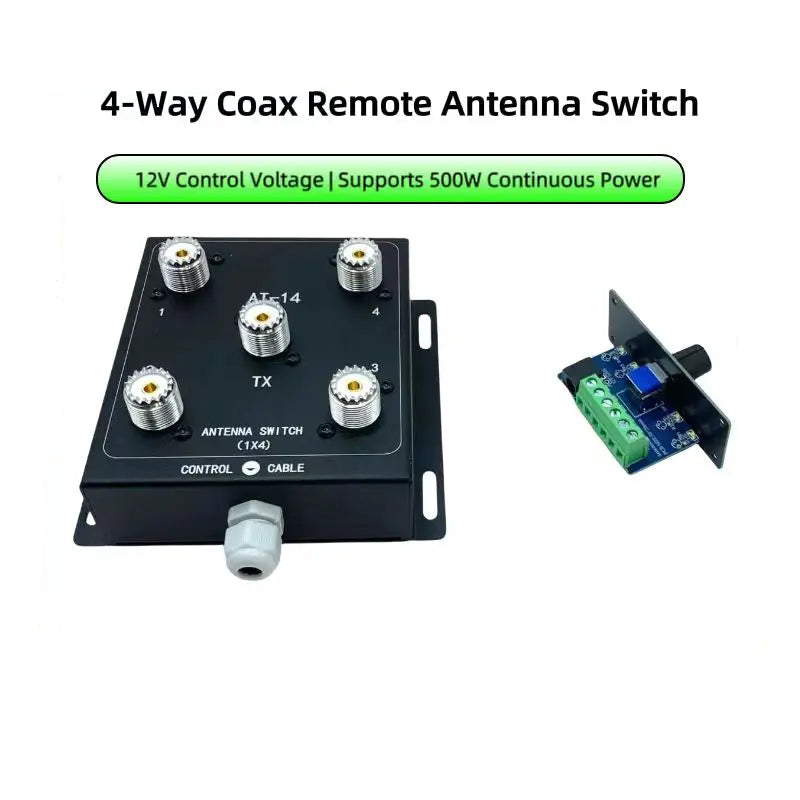 AT-14 4-Way Coax Remote Antenna Switch Convenient Switching 1.8MHz-60MHz 500W PEP Ham Radio Station product image