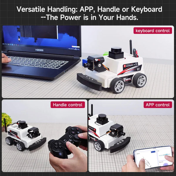 Raspberry Pi 5 ROS2 Robot Car Kit With TOF Lidar Support AI Visual Recognition SLAM Mapping Navigation Electronic Education Set