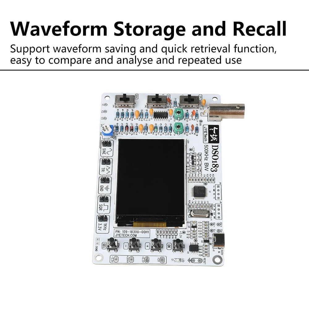 DSO183 DC 5V DIY Digital Oscilloscope Kit 0-500kHz Oscilloscope Soldering Kit Type-C Interface For Electronics Enthusiasts