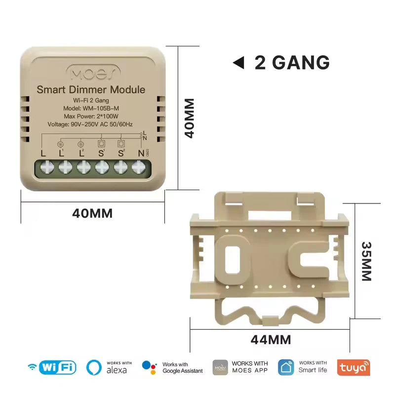 MOES Tuya Mini WiFi/Zigbee intelligens kapcsoló/fényerőszabályzó modul DIY modul fénykapcsoló 1/2 bandás távirányító Work Alexa Google Home