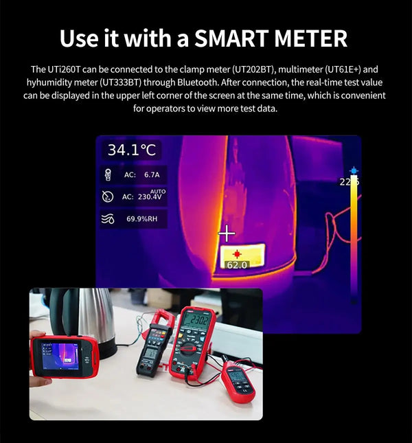 UNI-T UTI260T Pocket Thermal Imager 256x192 NCV Bluetooth Thermographic Camera Infrared Thermal Camera For Repair PCB Circuit