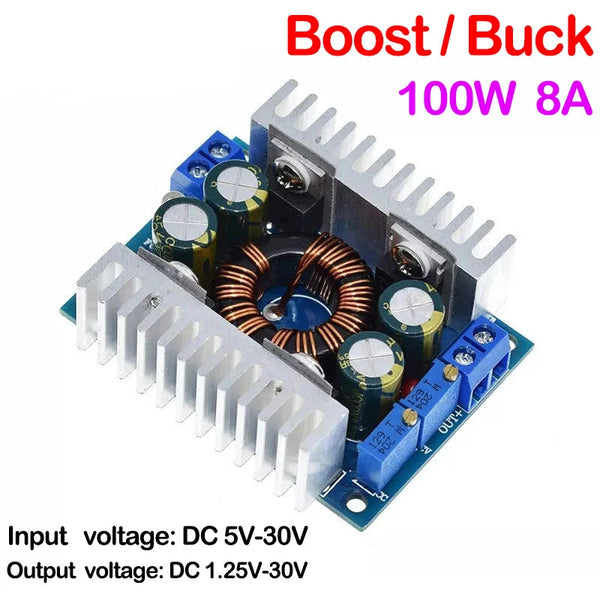 DC 5-30V to 1.25-30V 8A Automatic Step UP/Down Converter Boost/Buck Voltage Regulator Module Charger Power Converter DIY KIT