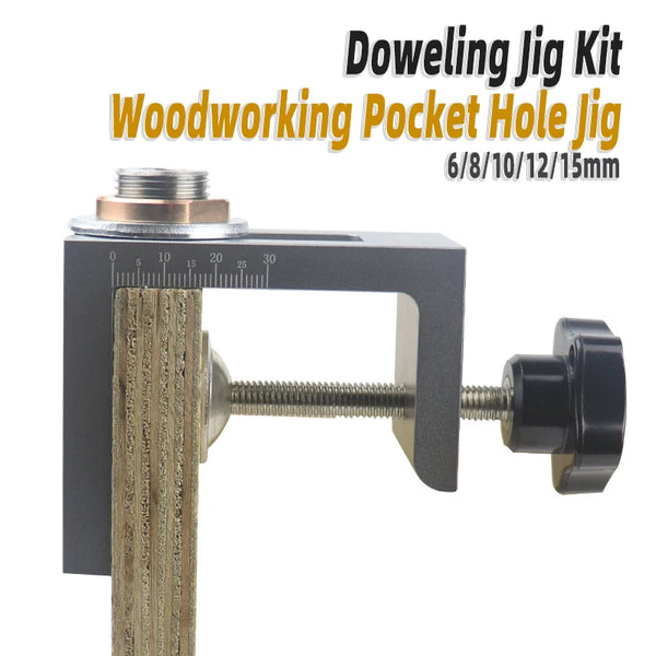 Doweling Jig kit Pocket Hole Drill Sleeve Drilling Guide Cabinet Door Redounder for Woodworking Punching Household DIY Tool