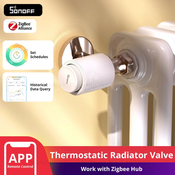 SONOFF TRVZB Thermostatic Radiator Valve Smart TRV Zigbee Thermostat Actuator Temperature Heater Control Support Alexa ZHA 2mqtt