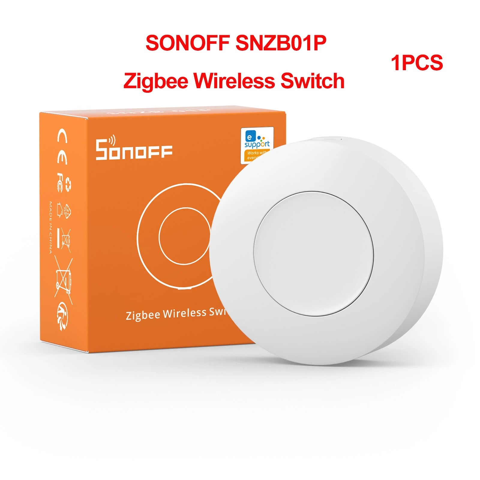 SONOFF SNZB-01P Zigbee Wireless Switch Custom Button Action Trigger Alexa Routines Emergency Button Smart Home Automation Module