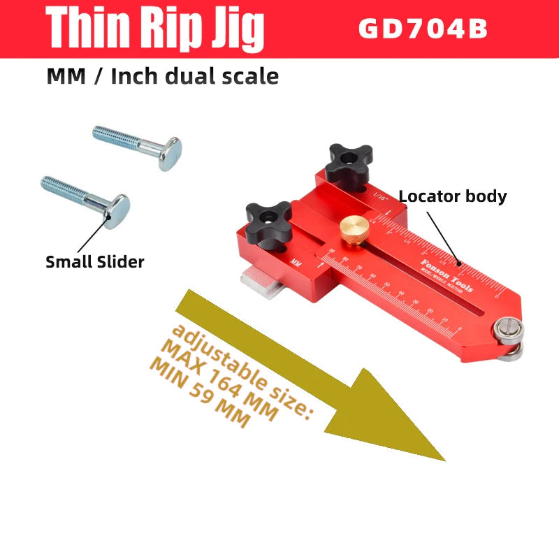 90/140mm Extended Thin Rip Jig Table Saw Jig Guide Saw Locator for Repeat Narrow Strip Cuts Works