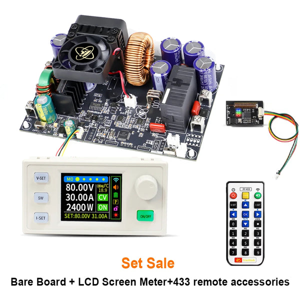 XY8030S 2400W 30A Buck DC Digital Power Supply Adjustable Step-Down Converter MPPT Charging 12-90V To 0-80V WIFI 485 IR 433 Set