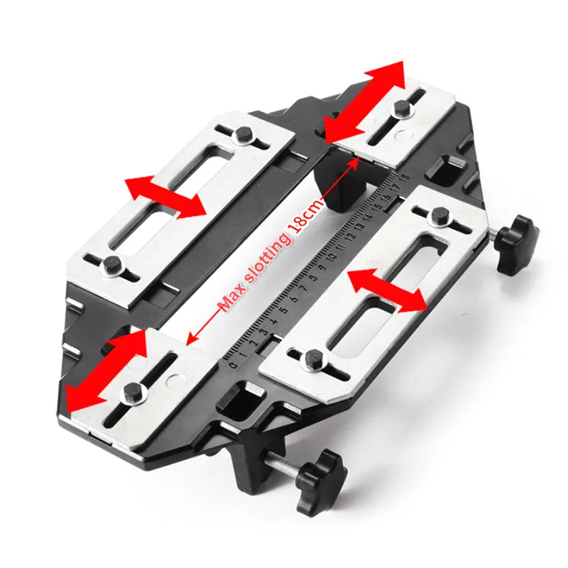 Hinge Slotting Locator Drill Set W/ Router Bit Alloy Lock Guide Plate Slotting Opener Jig Slot Machine Installation Lock Fixer